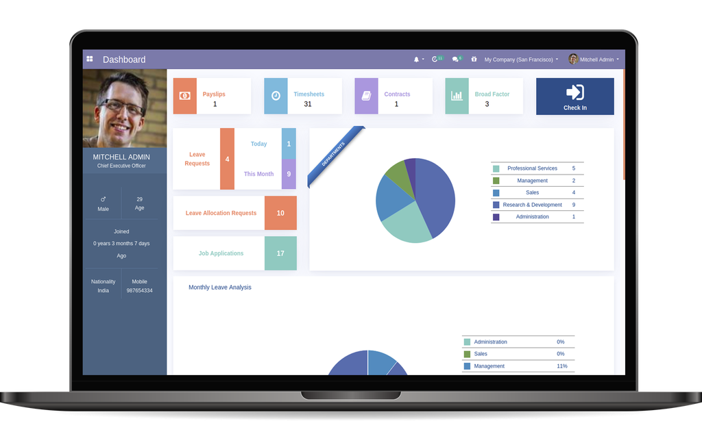 CBMS Odoo Human Resources Management Software HRMS OHRMS